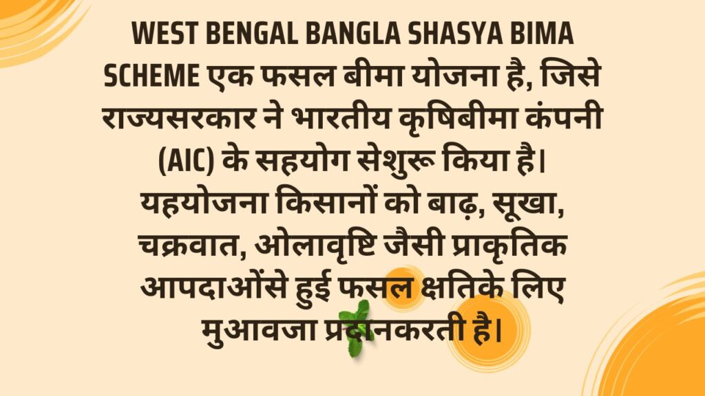 West Bengal Bangla Shasya Bima Scheme